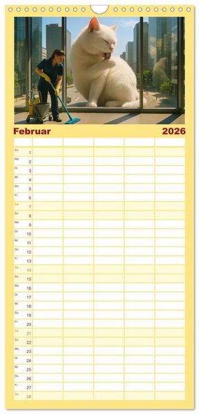 Produktbild: Familienplaner 2026 - Katzen Weltherrschaft mit 5 Spalten (Wandkalender, 21 x 45 cm) CALVENDO
