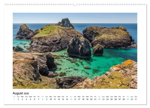 Produktbild: Cornwall - Between Land and Sea (High Quality Premium Wall Calendar 2026 DIN A2 landscape),CALVENDO 12 Month Wall Calendar