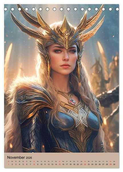Produktbild: Wikinger-Fantasy. Wilde Krieger aus dem Norden (Tischkalender 2026 DIN A5 hoch), CALVENDO Monatskalender