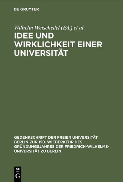 Produktbild: Idee und Wirklichkeit einer Universit&auml;t
