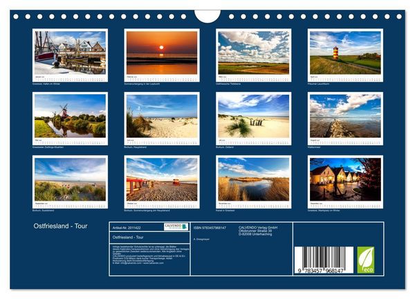 Produktbild: Ostfriesland - Tour (Wandkalender 2026 DIN A4 quer), CALVENDO Monatskalender