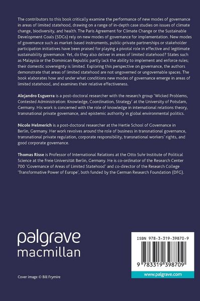 Produktbild: Sustainability Politics and Limited Statehood
