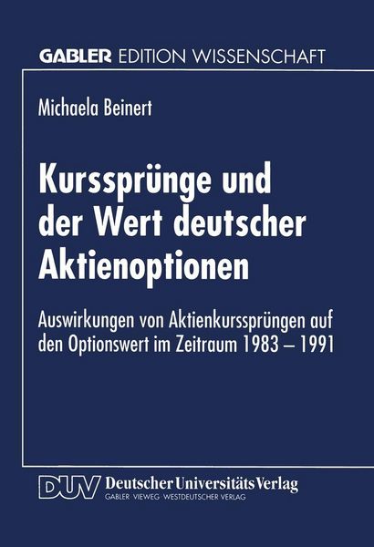 Produktbild: Kursspr&uuml;nge und der Wert deutscher Aktienoptionen