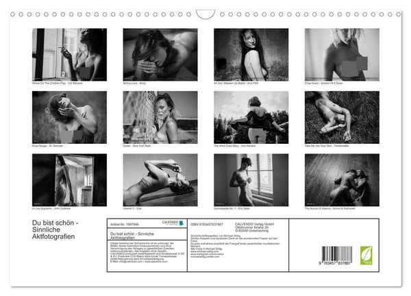 Produktbild: Du bist sch&ouml;n - Sinnliche Aktfotografien (Wandkalender 2026 DIN A3 quer), CALVENDO Monatskalender
