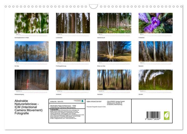 Produktbild: Abstrakte Naturerlebnisse - ICM (Intentional Camera Movement) Fotografie (Wandkalender 2026 DIN A3 quer), CALVENDO Monatskalender