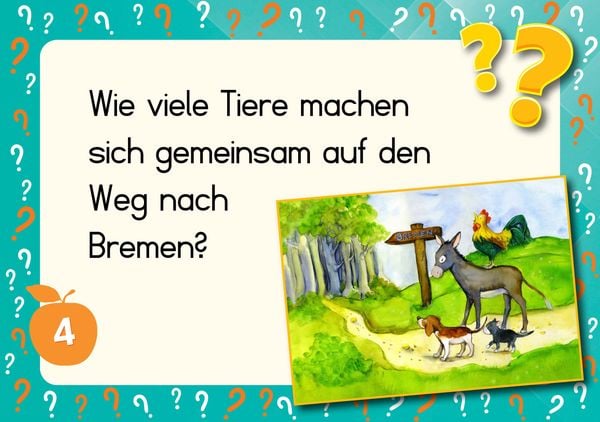 Produktbild: Lesen &uuml;ben mit Bilderr&auml;tseln zu den Bremer Stadtmusikanten. 34 Bildkarten zur Lesef&ouml;rderung