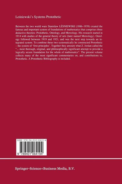 Produktbild: Leśniewski&rsquo;s Systems Protothetic