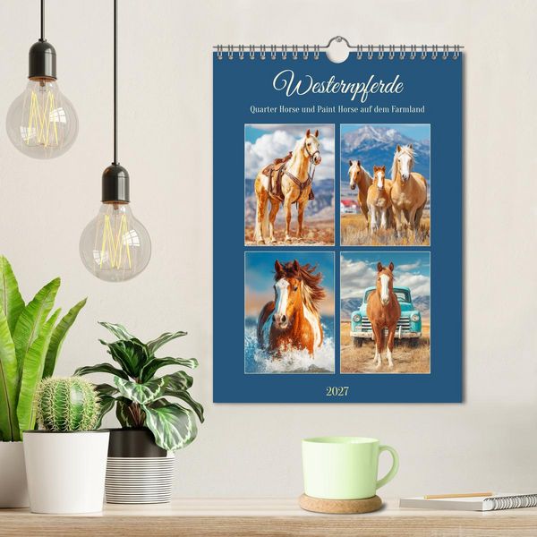 Produktbild: Westernpferde. Quarter Horse und Paint Horse auf dem Farmland (Wandkalender 2027 DIN A4 hoch), CALVENDO Monatskalender