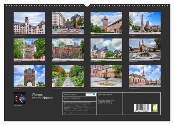 Produktbild: Worms Impressionen (hochwertiger Premium Wandkalender 2026 DIN A2 quer), Kunstdruck in Hochglanz