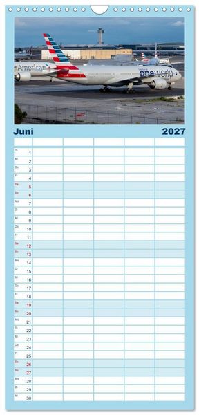 Produktbild: Familienplaner 2027 - Flieger von Boeing mit 5 Spalten (Wandkalender, 21 x 45 cm) CALVENDO