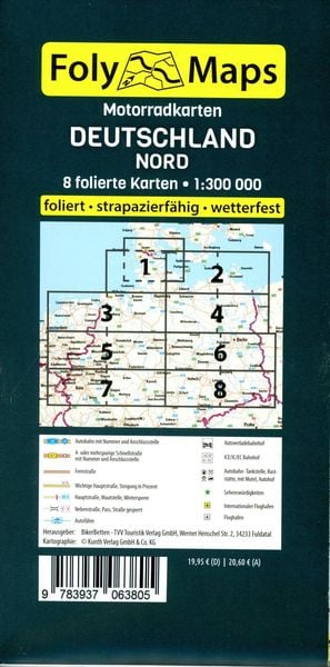 Produktbild: FolyMaps Motorradkarten Deutschland Nord