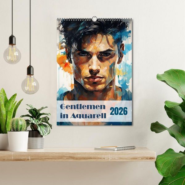 Produktbild: Gentlemen in Aquarell (Wandkalender 2026 DIN A3 hoch), CALVENDO Monatskalender