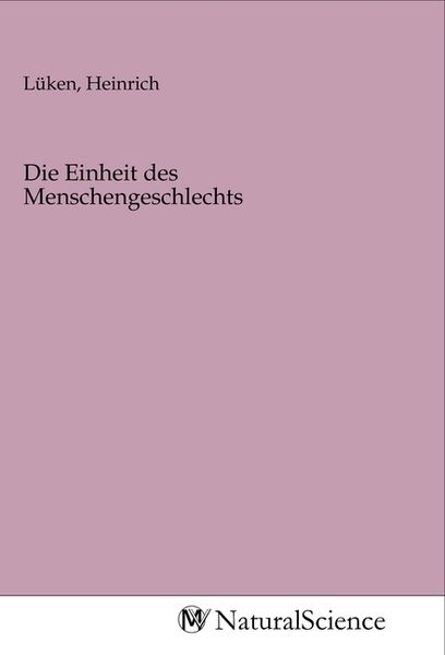 Produktbild: Die Einheit des Menschengeschlechts