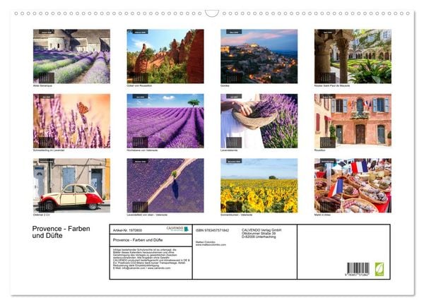 Produktbild: Provence - Farben und D&uuml;fte (Wandkalender 2026 DIN A2 quer), CALVENDO Monatskalender