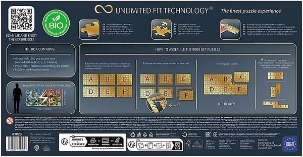 Produktbild: UFT Puzzle 9000 - Harry Potter - Die H&auml;user von Hogwarts