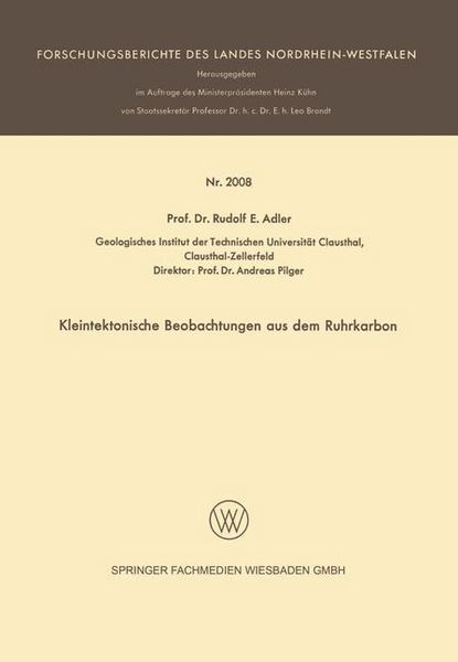 Produktbild: Kleintektonische Beobachtungen aus dem Ruhrkarbon