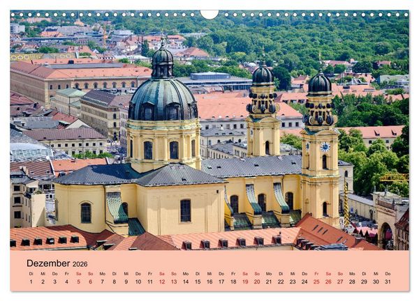 Produktbild: M&uuml;nchen - Unterwegs in der bayrischen Landeshauptstadt (Wandkalender 2026 DIN A3 quer), CALVENDO Monatskalender