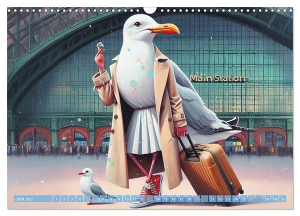Produktbild: Die M&ouml;we Emma in Hamburg (Wandkalender 2027 DIN A3 quer), CALVENDO Monatskalender