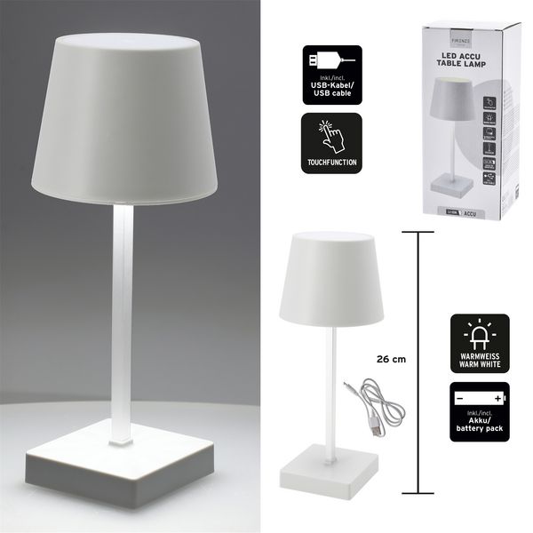 Produktbild: Cepewa LED, Tischleuchte, USB, wei&szlig;, ca. 26cm LED, Tischleuchte, USB, wei&szlig;, ca. 26cm