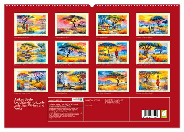 Produktbild: Afrikas Seele. Leuchtende Horizonte zwischen Wildnis und Weite (hochwertiger Premium Wandkalender 2027 DIN A2 quer), Kunstdruck in Hochglanz