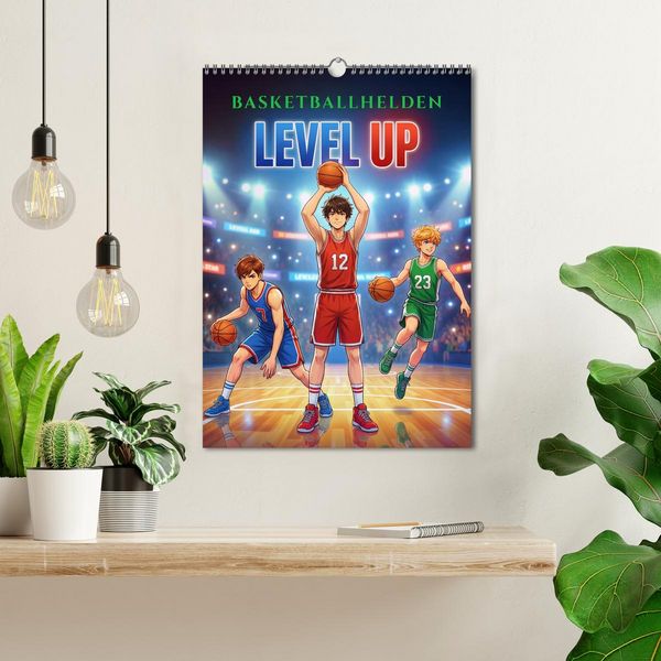 Produktbild: Level Up &ndash; Basketballhelden (Wandkalender 2027 DIN A3 hoch), CALVENDO Monatskalender