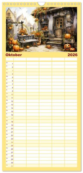 Produktbild: Familienplaner 2026 - Lauschige Gartenecken mit 5 Spalten (Wandkalender, 21 x 45 cm) CALVENDO