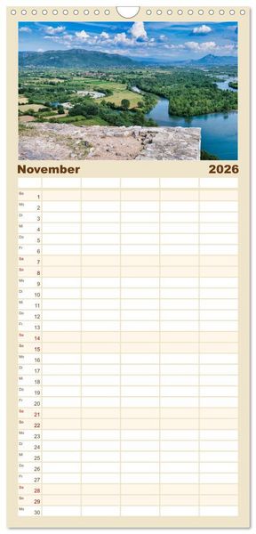 Produktbild: Familienplaner 2026 - Faszinierendes Albanien mit 5 Spalten (Wandkalender, 21 x 45 cm) CALVENDO
