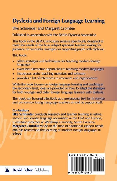 Produktbild: Dyslexia and Foreign Language Learning