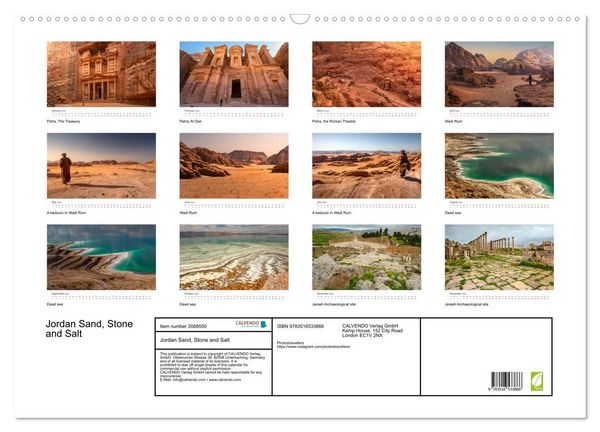 Produktbild: Jordan Sand, Stone and Salt (Wall Calendar 2026 DIN A2 landscape), CALVENDO 12 Month Wall Calendar