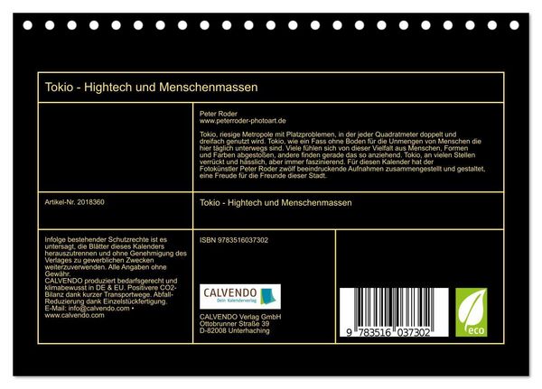Produktbild: Tokio - Hightech und Menschenmassen (Tischkalender 2026 DIN A5 quer), CALVENDO Monatskalender