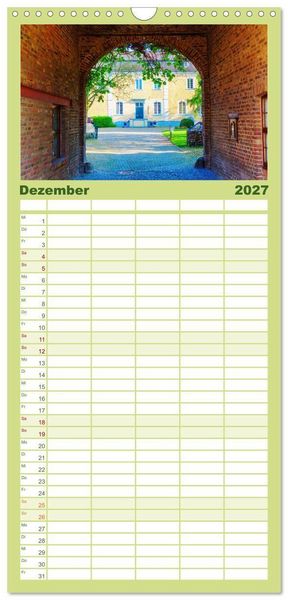 Produktbild: Familienplaner 2027 - Bedburg Alt-Kaster mit 5 Spalten (Wandkalender, 21 x 45 cm) CALVENDO