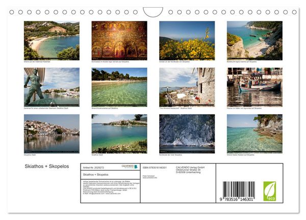 Produktbild: Skiathos + Skopelos (Wandkalender 2026 DIN A4 quer), CALVENDO Monatskalender