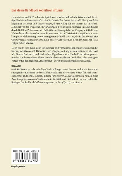 Produktbild: Das kleine Handbuch kognitiver Irrt&uuml;mer