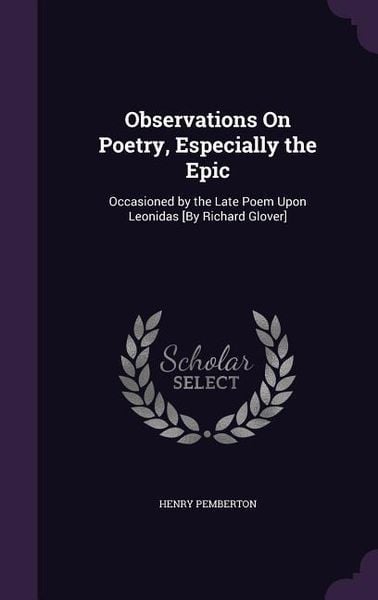 Produktbild: Observations On Poetry, Especially the Epic