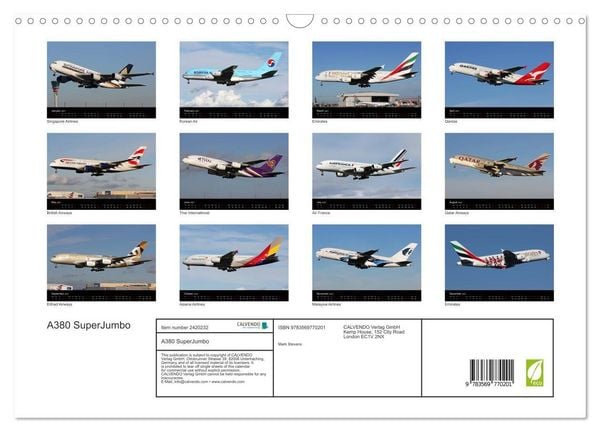 Produktbild: A380 SuperJumbo (Wall Calendar 2027 DIN A3 landscape), CALVENDO 12 Month Wall Calendar