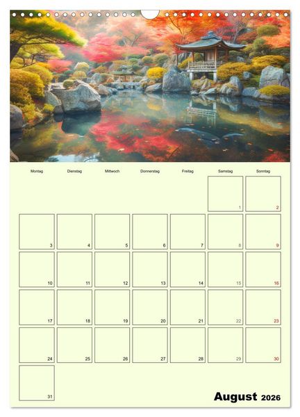 Produktbild: Im japanischen Garten. Zauberhafte Illustrationen (Wandkalender 2026 DIN A3 hoch), CALVENDO Monatskalender