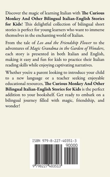 Produktbild: The Curious Monkey And Other Bilingual Italian-English Stories for Kids