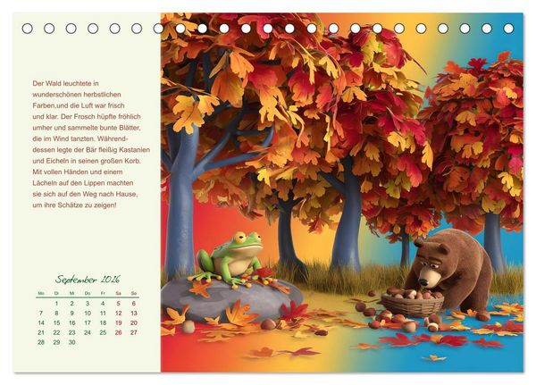 Produktbild: Der Frosch und der B&auml;r - Ein Jahr voller Abenteuer (Tischkalender 2026 DIN A5 quer), CALVENDO Monatskalender