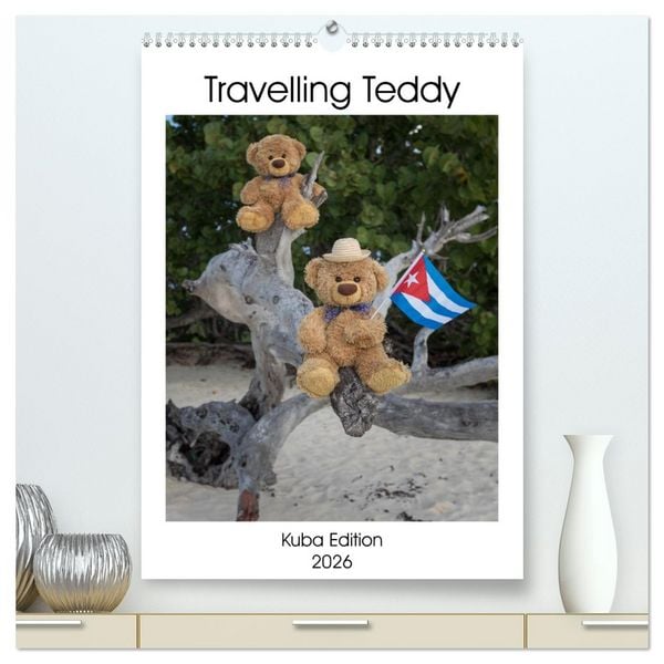 Produktbild: Travelling Teddy Kuba Edition 2026 (hochwertiger Premium Wandkalender 2026 DIN A2 hoch), Kunstdruck in Hochglanz