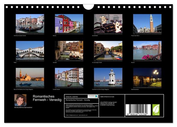 Produktbild: Romantisches Fernweh - Venedig (Wandkalender 2026 DIN A4 quer), CALVENDO Monatskalender