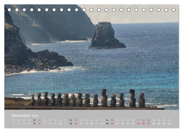 Produktbild: MOAI - steinerne W&auml;chter der Osterinsel (Tischkalender 2026 DIN A5 quer), CALVENDO Monatskalender
