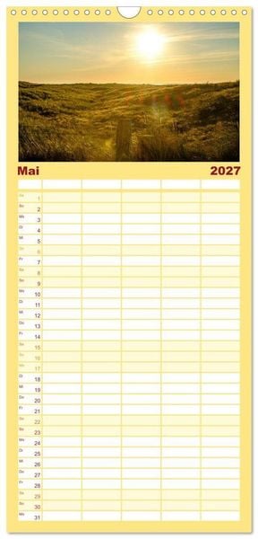 Produktbild: Familienplaner 2027 - feeling Sylt mit 5 Spalten (Wandkalender, 21 x 45 cm) CALVENDO