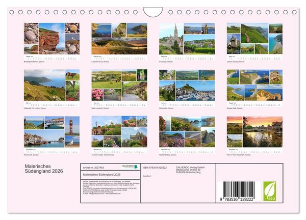 Produktbild: Malerisches S&uuml;dengland 2026 (Wandkalender 2026 DIN A4 quer), CALVENDO Monatskalender