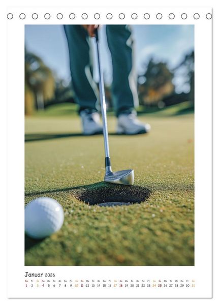 Produktbild: Schwungvolle Eleganz - Die Faszination des Golfsports (Tischkalender 2026 DIN A5 hoch), CALVENDO Monatskalender