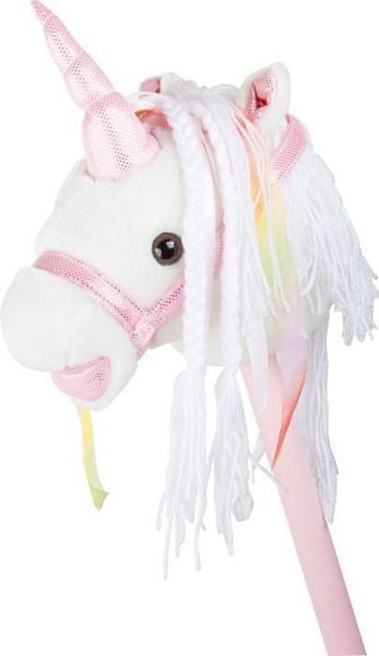 Produktbild: Small foot 10279 - Steckenpferd Wei&szlig;es Einhorn, mit Ger&auml;usch-Funktion, wei&szlig;/rosa, L&auml;nge: 90cm