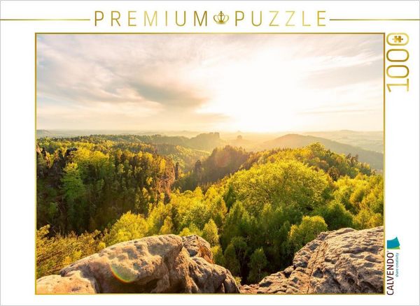CALVENDO Puzzle Carolafelsen, Sächsische Schweiz | 1000 Teile Lege-Größe 64x48cm Foto-Puzzle für glückliche Stunden
