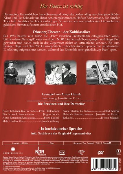 Produktbild: Ohnsorg-Theater Klassiker: Die Deern ist richtig