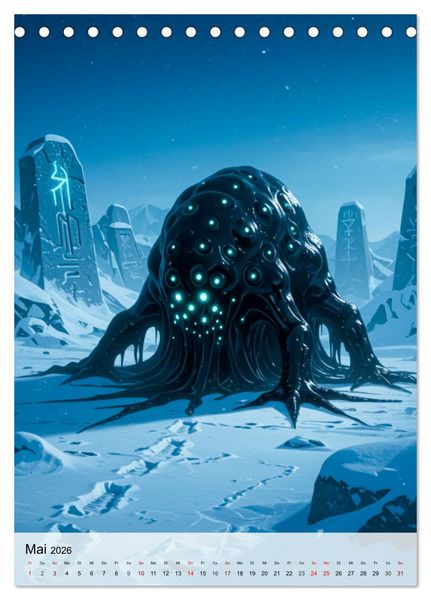 Produktbild: Monster der Literaturgeschichte (Tischkalender 2026 DIN A5 hoch), CALVENDO Monatskalender