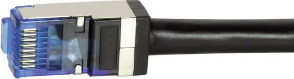 Produktbild: LogiLink CQ7093S RJ45 Patchkabel CAT 6a S/FTP 10.00 m Schwarz Geschirmt, UV-Best&auml;ndig, &Ouml;lbest&auml;ndig 1 St.