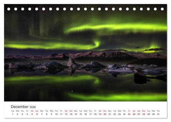 Produktbild: Iceland Aurora - Night Photography by Tony Prower (Desk Calendar 2026 DIN A5 landscape), CALVENDO 12 Month DeskCalendar
